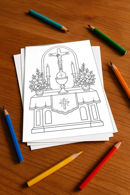 Kommunion Aktivitätsbuch 50 Rätsel- und Aktivitätsseiten – Mockup-Ansicht