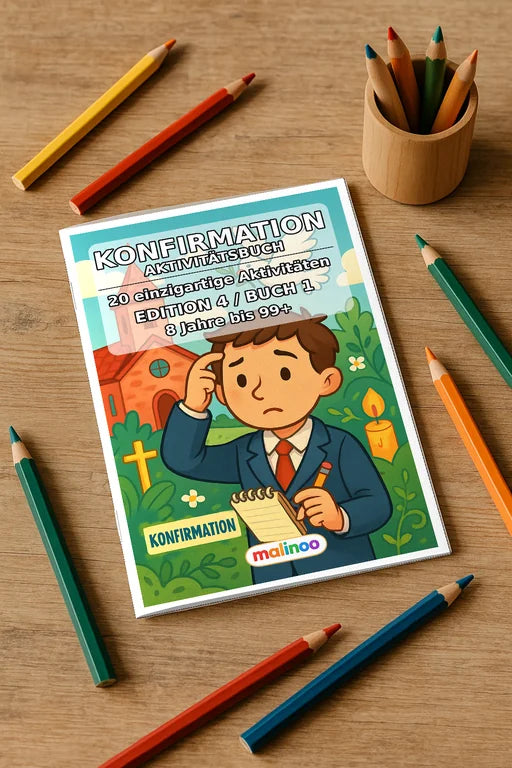 Konfirmation Aktivitätsbuch 20 Rätsel- und – Mockup-Ansicht