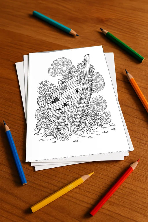 Korallenriffe Aktivitätsbuch 20 Rätsel- und Aktivitätsseiten gedruckt+ – Mockup-Ansicht