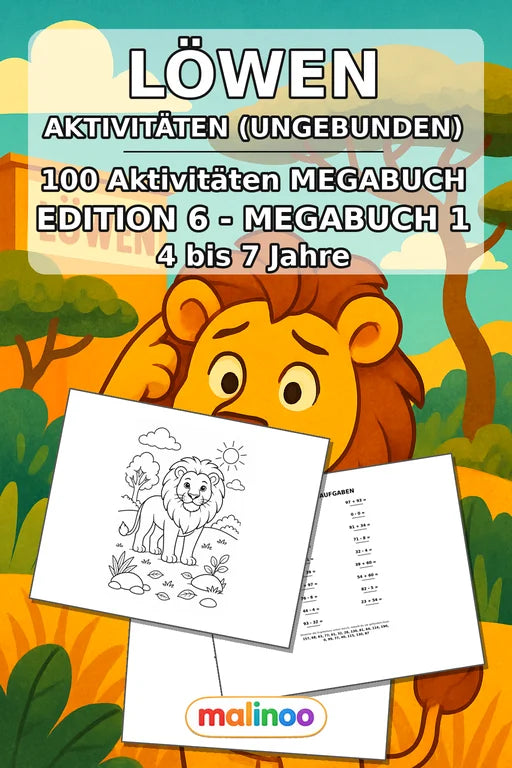 Löwen Aktivitätsbuch 100 Rätsel- und Aktivitätsseiten gedruckt+lose – Cover