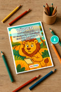 Löwen Aktivitätsbuch 20 Rätsel- und Aktivitätsseiten PDF Download – Mockup-Ansicht