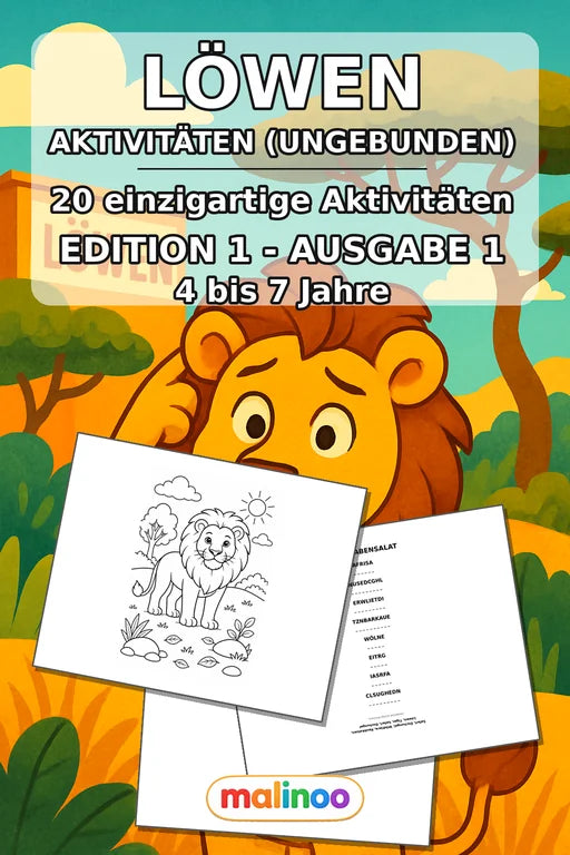 Löwen Aktivitätsbuch 20 Rätsel- und Aktivitätsseiten gedruckt+lose – Cover