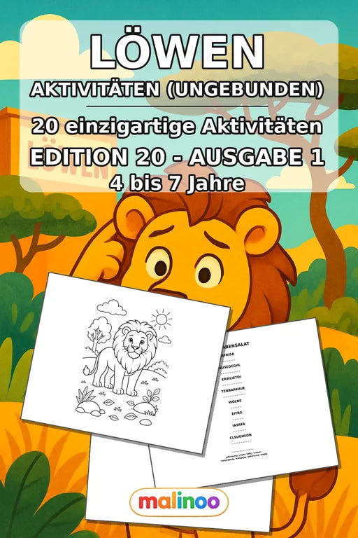 Löwen Aktivitätsbuch 20 Rätsel- und Aktivitätsseiten gedruckt+lose – Cover