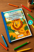 Löwen Aktivitätsbuch 50 Rätsel- und Aktivitätsseiten PDF Download – Mockup-Ansicht