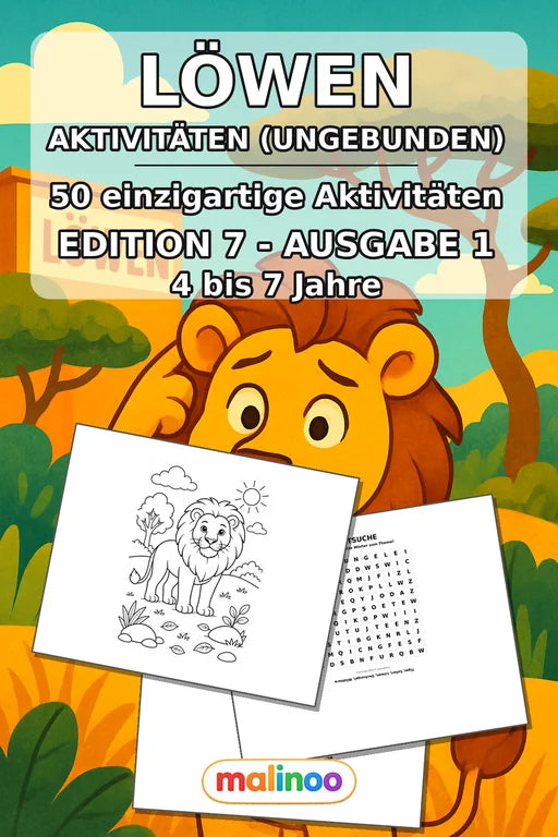 Löwen Aktivitätsbuch 50 Rätsel- und Aktivitätsseiten gedruckt+lose – Cover