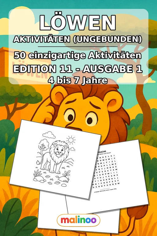 Löwen Aktivitätsbuch 50 Rätsel- und Aktivitätsseiten gedruckt+lose – Cover