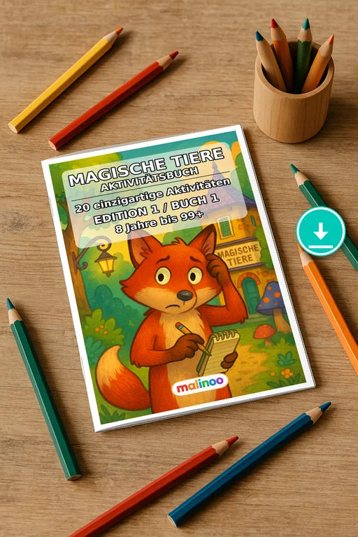 Magische Tiere Aktivitätsbuch 20 Rätsel- und – Mockup-Ansicht