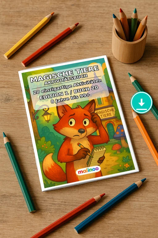 Magische Tiere Aktivitätsbuch 20 Rätsel- und – Mockup-Ansicht