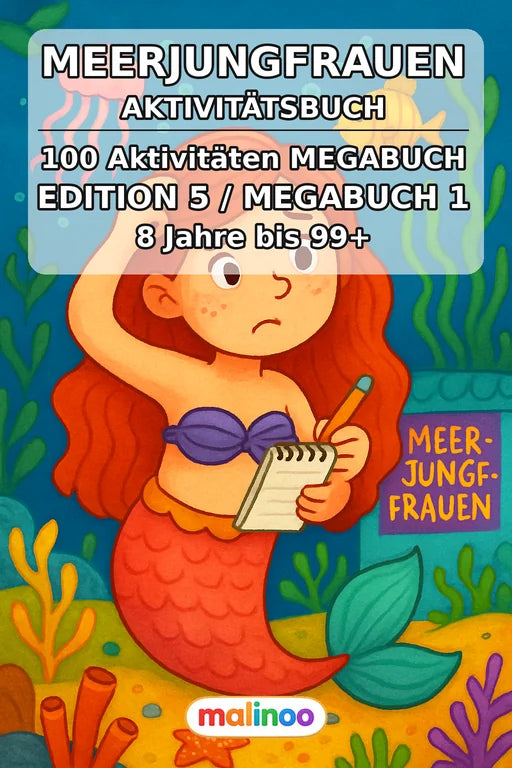 Meerjungfrauen Aktivitätsbuch 100 Rätsel- und Aktivitätsseiten PDF Dow – Cover