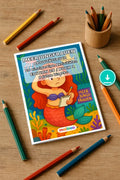 Meerjungfrauen Aktivitätsbuch 20 Rätsel- und Aktivitätsseiten PDF Down – Mockup-Ansicht