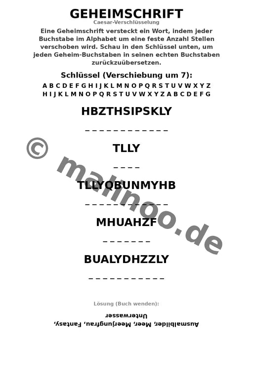 Meerjungfrauen Aktivitätsbuch 20 Rätsel- und Aktivitätsseiten gedruckt – Vorschaubild 6
