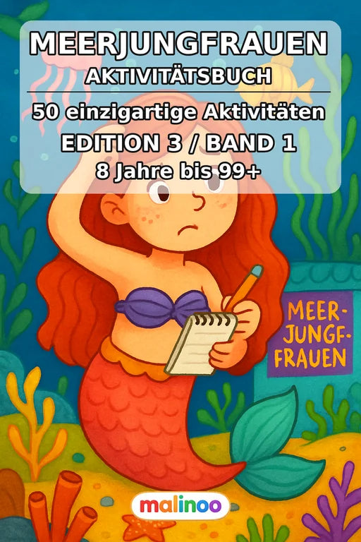 Meerjungfrauen Aktivitätsbuch 50 Rätsel- und Aktivitätsseiten gedruckt – Cover