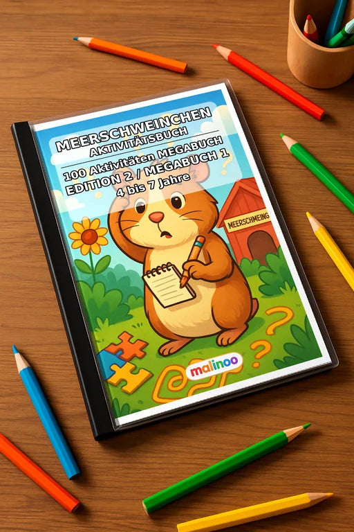 Meerschweinchen Aktivitätsbuch 100 Rätsel- und Aktivitätsseiten gedruc – Mockup-Ansicht