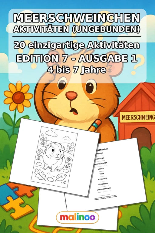 Meerschweinchen Aktivitätsbuch 20 Rätsel- und Aktivitätsseiten gedruck – Cover