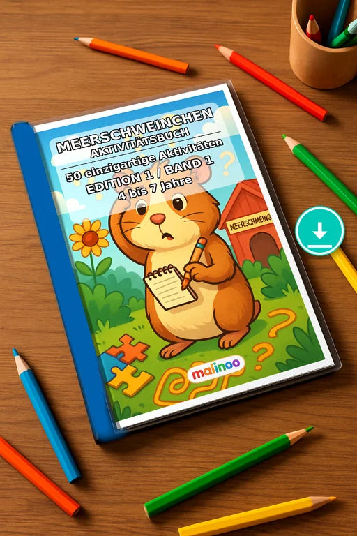 Meerschweinchen Aktivitätsbuch 50 Rätsel- und Aktivitätsseiten PDF Dow – Mockup-Ansicht