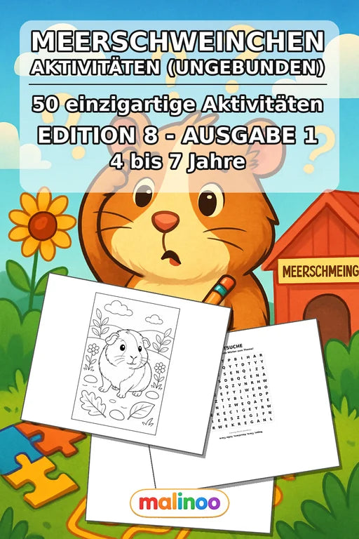 Meerschweinchen Aktivitätsbuch 50 Rätsel- und Aktivitätsseiten gedruck – Cover
