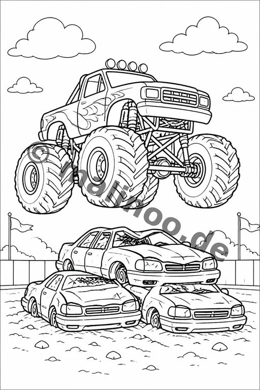 Monster Trucks Aktivitätsbuch 20 Rätsel- und Aktivitätsseiten PDF Down – Vorschaubild 1
