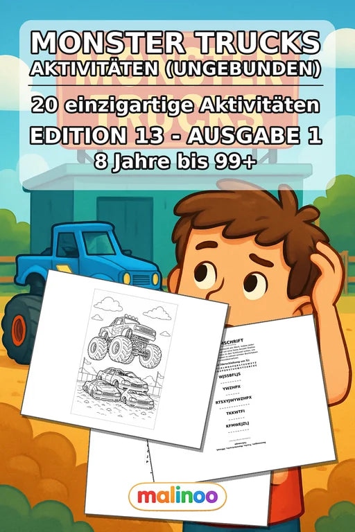 Monster Trucks Aktivitätsbuch 20 Rätsel- und Aktivitätsseiten gedruckt – Cover