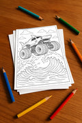 Monster Trucks Aktivitätsbuch 20 Rätsel- und Aktivitätsseiten gedruckt – Mockup-Ansicht