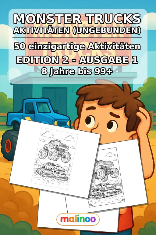Monster Trucks Aktivitätsbuch 50 Rätsel- und Aktivitätsseiten gedruckt – Cover