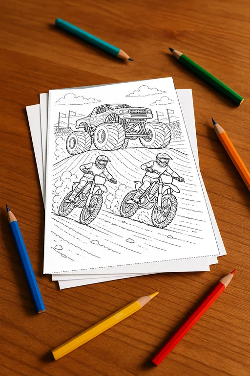 Monster Trucks Aktivitätsbuch 50 Rätsel- und Aktivitätsseiten gedruckt – Mockup-Ansicht