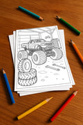 Monster Trucks Aktivitätsbuch 50 Rätsel- und Aktivitätsseiten gedruckt – Mockup-Ansicht