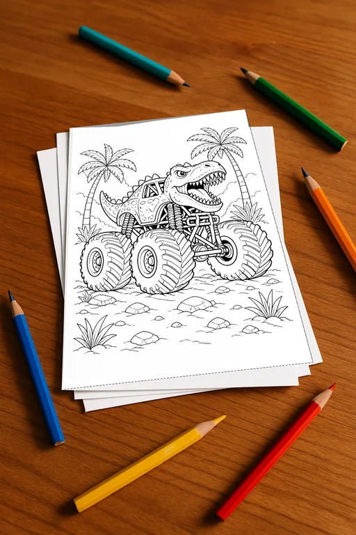 Monster Trucks Aktivitätsbuch 50 Rätsel- und Aktivitätsseiten gedruckt – Mockup-Ansicht