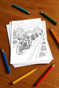 Motorräder Aktivitätsbuch 20 Rätsel- und Aktivitätsseiten gedruckt+los – Mockup-Ansicht