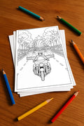 Motorräder Aktivitätsbuch 20 Rätsel- und Aktivitätsseiten gedruckt+los – Mockup-Ansicht