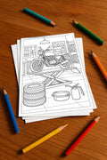 Motorräder Aktivitätsbuch 20 Rätsel- und Aktivitätsseiten gedruckt+los – Mockup-Ansicht