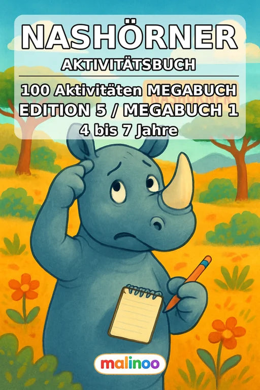Nashörner Aktivitätsbuch 100 Rätsel- und Aktivitätsseiten PDF Download – Cover