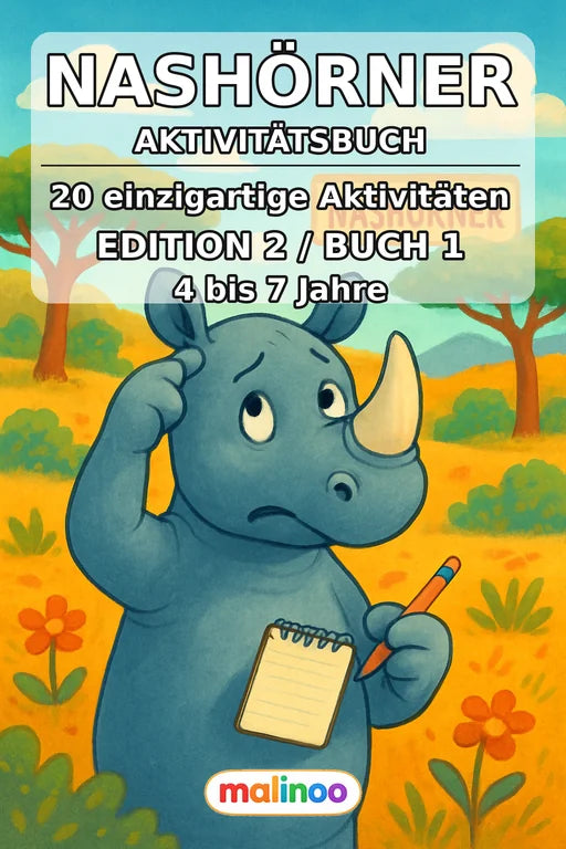 Nashörner Aktivitätsbuch 20 Rätsel- und Aktivitätsseiten PDF Download – Cover