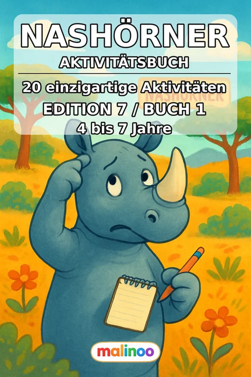 Nashörner Aktivitätsbuch 20 Rätsel- und Aktivitätsseiten PDF Download – Cover