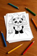 Panda's Aktivitätsbuch 100 Rätsel- und Aktivitätsseiten gedruckt+lose – Mockup-Ansicht