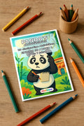 Panda's Aktivitätsbuch 20 Rätsel- und Aktivitätsseiten gedruckt+gebund – Mockup-Ansicht