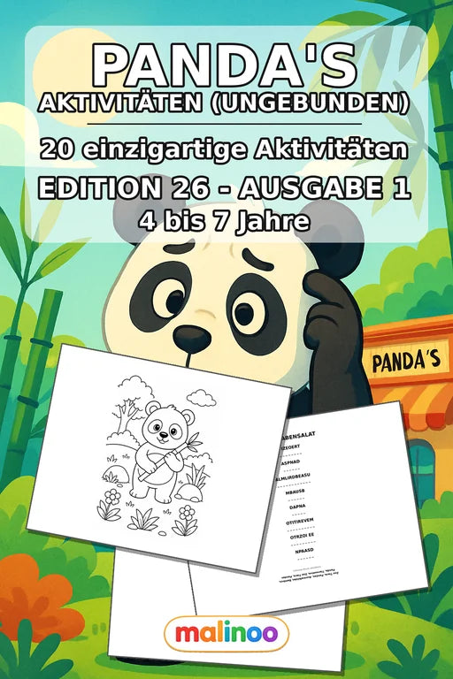 Panda's Aktivitätsbuch 20 Rätsel- und Aktivitätsseiten gedruckt+lose – Cover