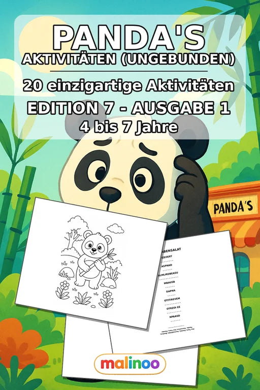 Panda's Aktivitätsbuch 20 Rätsel- und Aktivitätsseiten gedruckt+lose – Cover