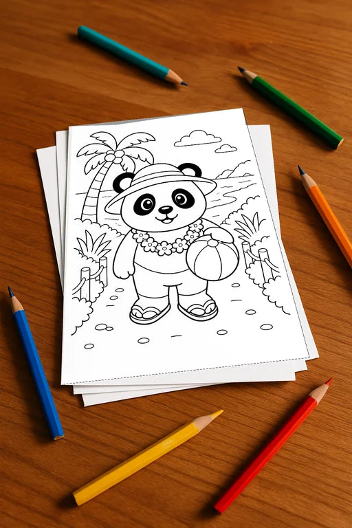 Panda's Aktivitätsbuch 20 Rätsel- und Aktivitätsseiten gedruckt+lose – Mockup-Ansicht