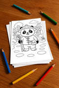 Panda's Aktivitätsbuch 20 Rätsel- und Aktivitätsseiten gedruckt+lose – Mockup-Ansicht