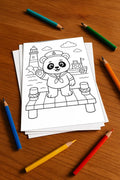 Panda's Aktivitätsbuch 20 Rätsel- und Aktivitätsseiten gedruckt+lose – Mockup-Ansicht