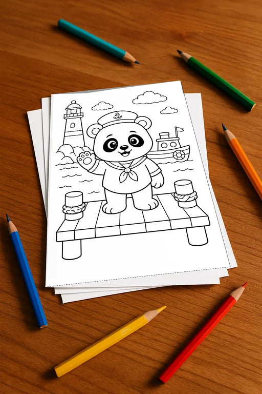 Panda's Aktivitätsbuch 50 Rätsel- und Aktivitätsseiten gedruckt+lose – Mockup-Ansicht
