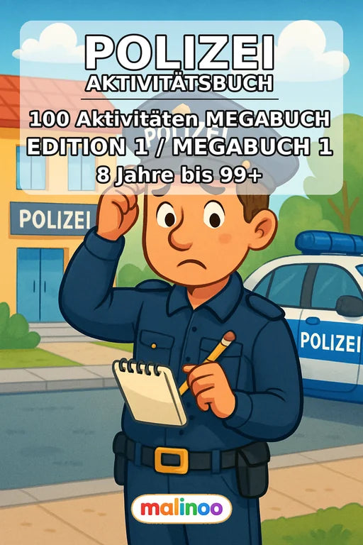 Polizei Aktivitätsbuch 100 Rätsel- und Aktivitätsseiten PDF Download – Cover