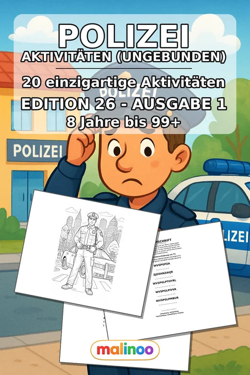 Polizei Aktivitätsbuch 20 Rätsel- und Aktivitätsseiten gedruckt+lose – Cover