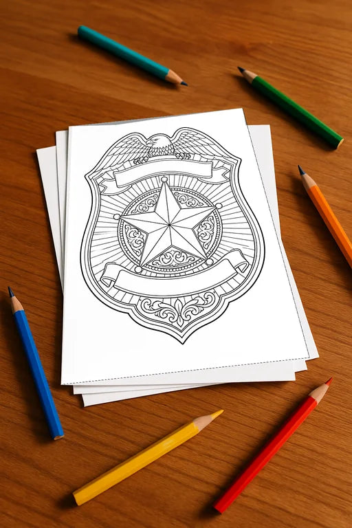 Polizei Aktivitätsbuch 20 Rätsel- und Aktivitätsseiten gedruckt+lose – Mockup-Ansicht