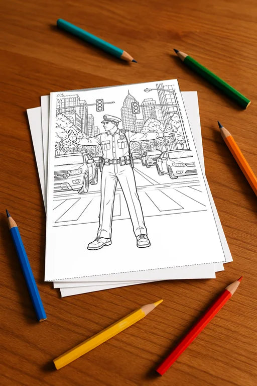 Polizei Aktivitätsbuch 20 Rätsel- und Aktivitätsseiten gedruckt+lose – Mockup-Ansicht