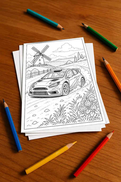 Rennwagen Aktivitätsbuch 100 Rätsel- und Aktivitätsseiten gedruckt+los – Mockup-Ansicht