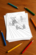 Rennwagen Aktivitätsbuch 20 Rätsel- und Aktivitätsseiten gedruckt+lose – Mockup-Ansicht