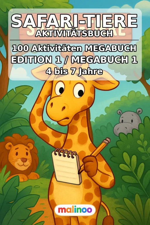 Safari-Tiere Aktivitätsbuch 100 Rätsel- und Aktivitätsseiten PDF Downl – Cover