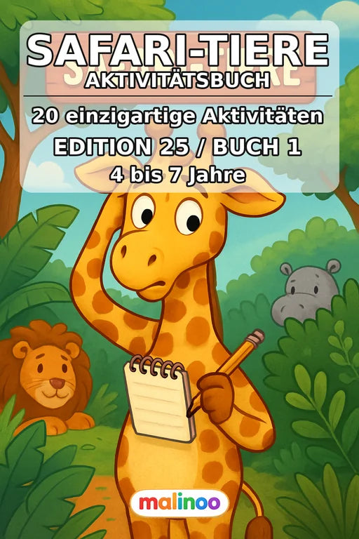 Safari-Tiere Aktivitätsbuch 20 Rätsel- und Aktivitätsseiten PDF Downlo – Cover