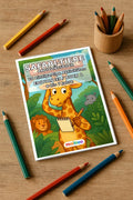 Safari-Tiere Aktivitätsbuch 20 Rätsel- und Aktivitätsseiten gedruckt+g – Mockup-Ansicht